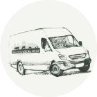Hand drawn image of Walden delivery van